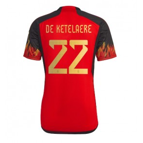 Belgium Charles De Ketelaere #22 Replica Home Stadium Shirt World Cup 2022 Short Sleeve